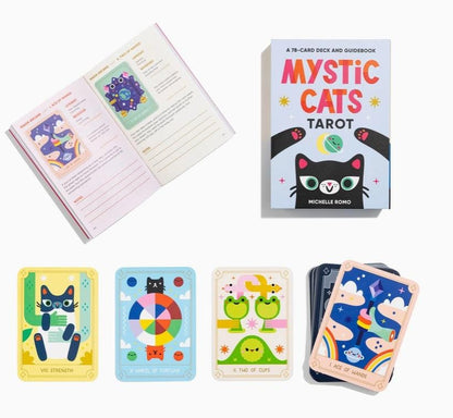 Mystic Cats Tarot – 78 Card Deck + Guidebook | Cat Tarot Cards for Intuition, Divination & Self-Care