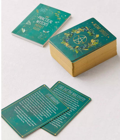The Practical Witch’s Spell Deck | Updated Edition | 100 Spells + Physical Guidebook | Green Witch Oracle Cards