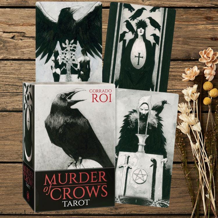 Murder of Crows Tarot – Gothic Black & White Shadow Deck (Classic & Mini Editions)