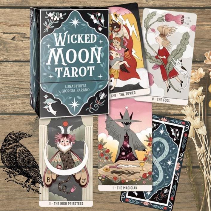 Wicked Moon Tarot – Dark Seasonal Witch Tarot Deck with Guidebook | Sabbats & Lunar Magic